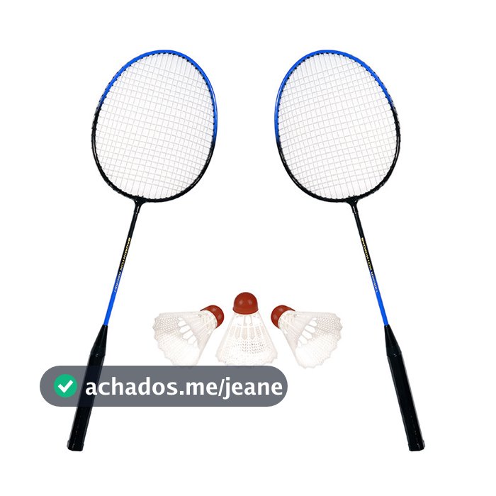 Kit de Badminton Completo 2 Raquetes 3 Petecas Diversão