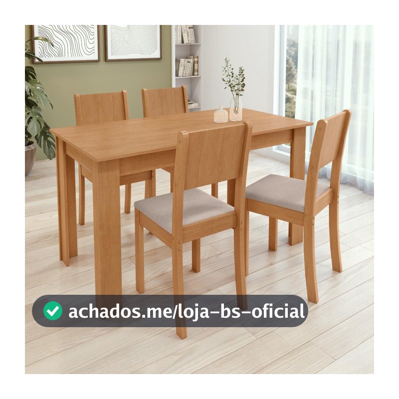 Conjunto Sala de Jantar com 4 Cadeiras Easy Line
