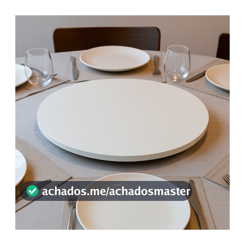 Prato Centro de Mesa Jantar Girátorio Branco 30cm Bandeja Decorativa Mesa Posta Decoração