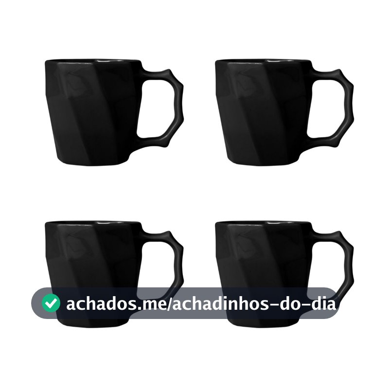 Jogo de Canecas Cerâmicas 4 peças Louça Café da Manha Leite Chá Kits Cores Variadas
