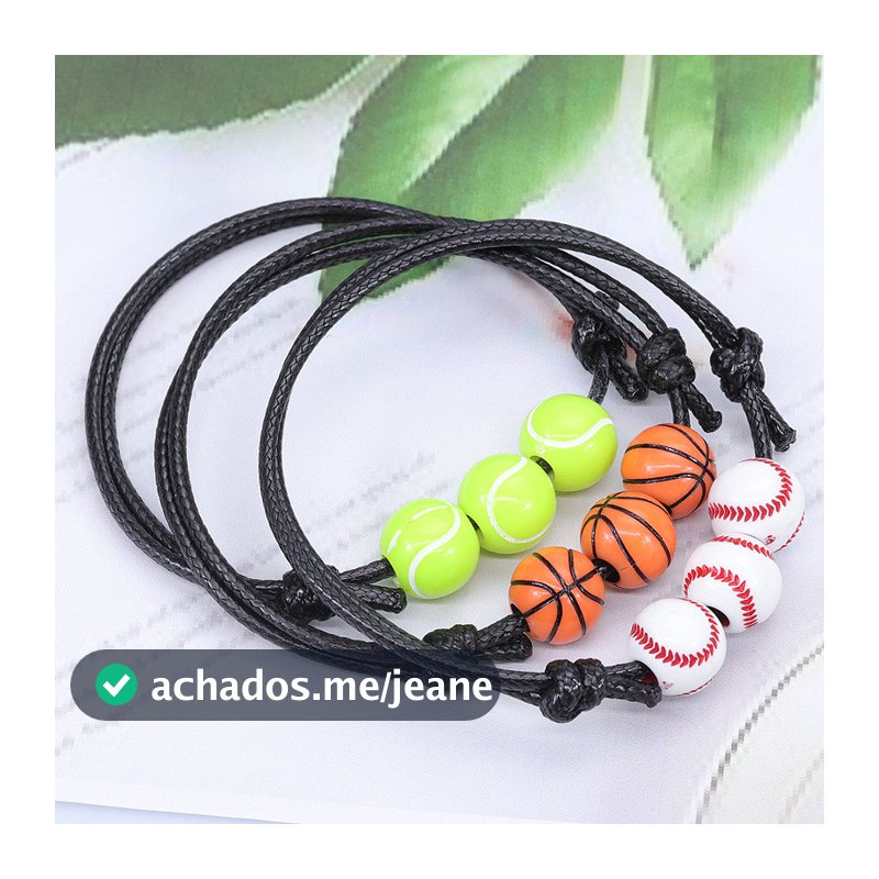 1 basquete beisebol pulseira linha de cera tecido Softball tênis Rugby futebol pulseira esportiva