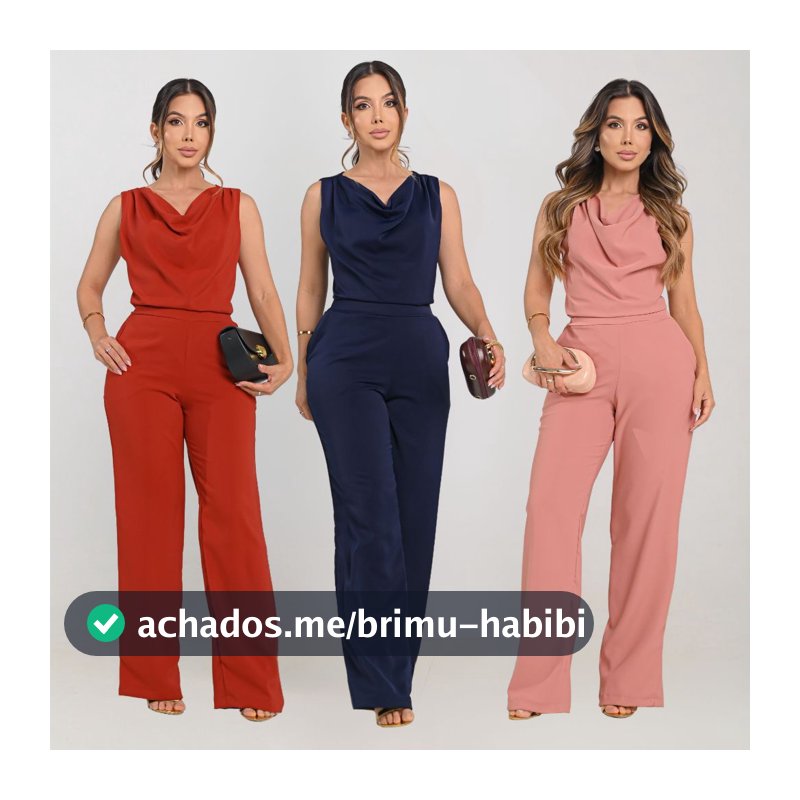Conjunto Feminino Calça E Blusa Gola Boba Confortável Elegante