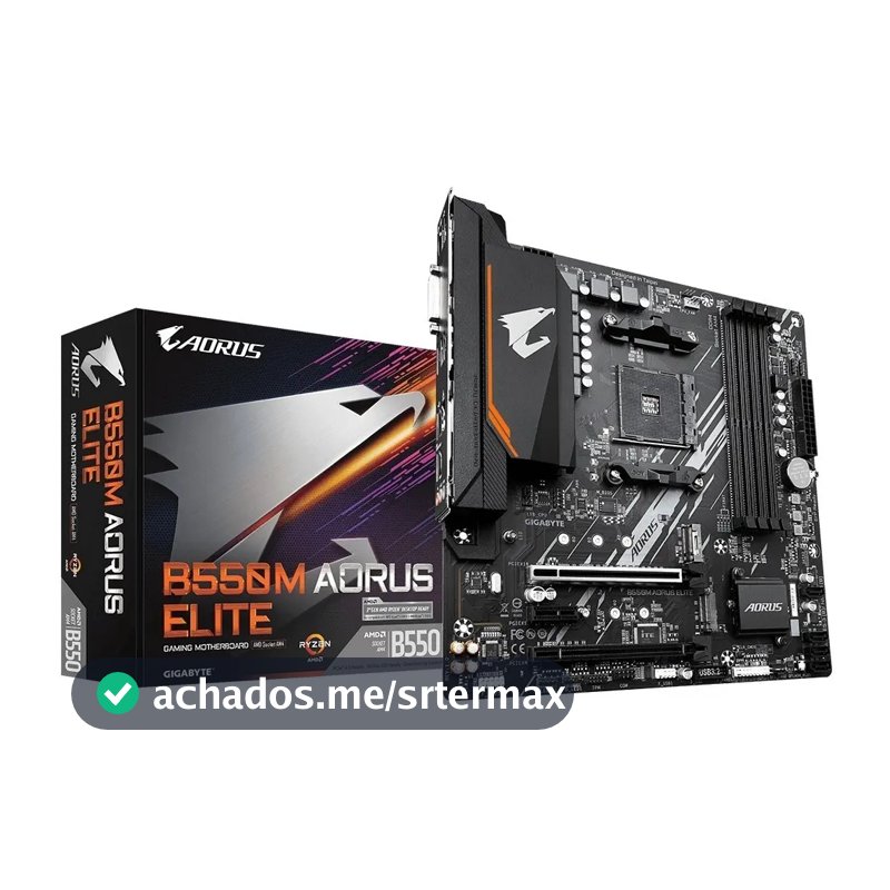 Placa Mae Gigabyte B550m Aorus Elite Am4 Ddr4 Hdmi M-atx Cor Preto