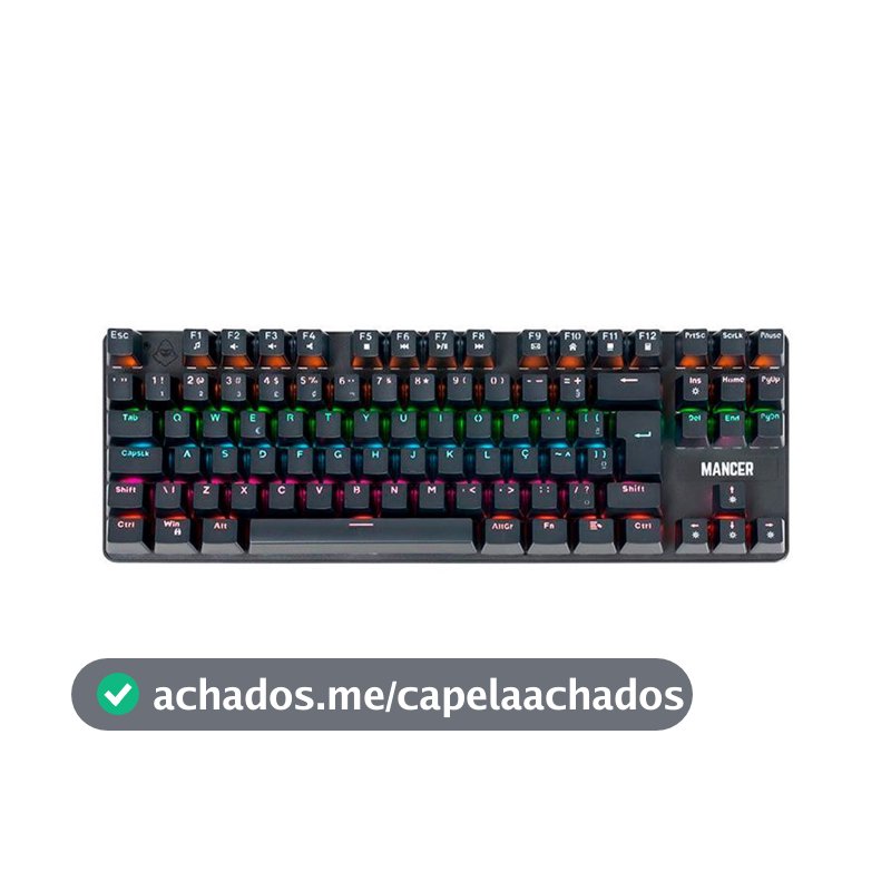 Teclado Mecanico Mancer Shade MK3, Rainbow, Switch Huano Vermelho, Preto, MCR-SHM3-RBW01RD