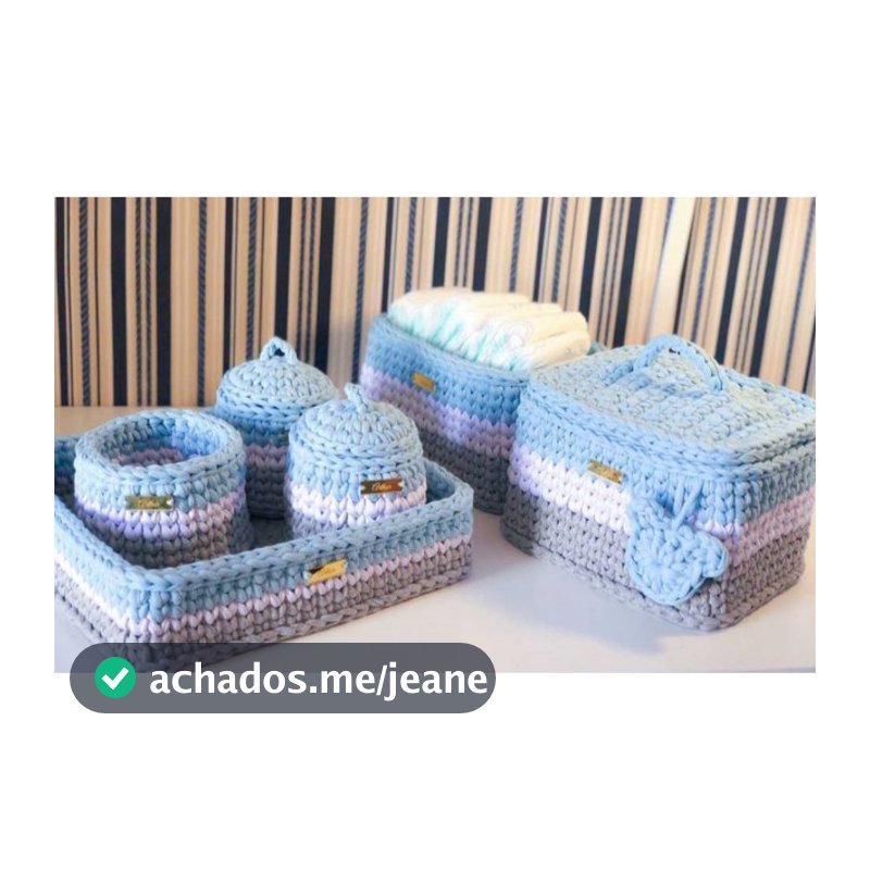 Kit Higiene de bebê em Fio de Malha de crochê  + Farmacinha personalizado