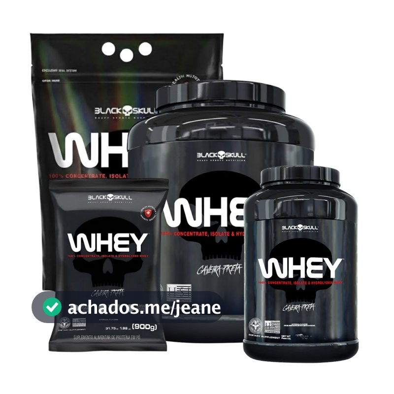 Whey Protein 2kg 1kg 900g Black Skull WPC + Whey Isolado + Hidrolisado 900g / 2kg