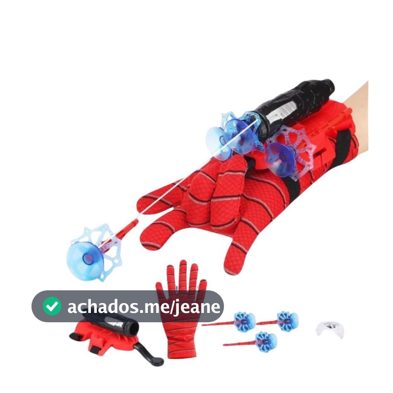 Luva Lançador de Teia Dardos com Ventosa Homem Aranha Brinquedo Infantil Herói Spider Man