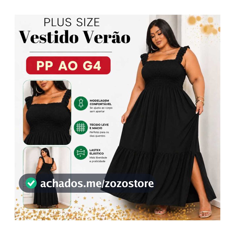 Vestido  Soltinho Lastex Alça Babado Moda Feminina Casual Evangélica Blogueira Verão Elegante Plus Size Tendencia 2026