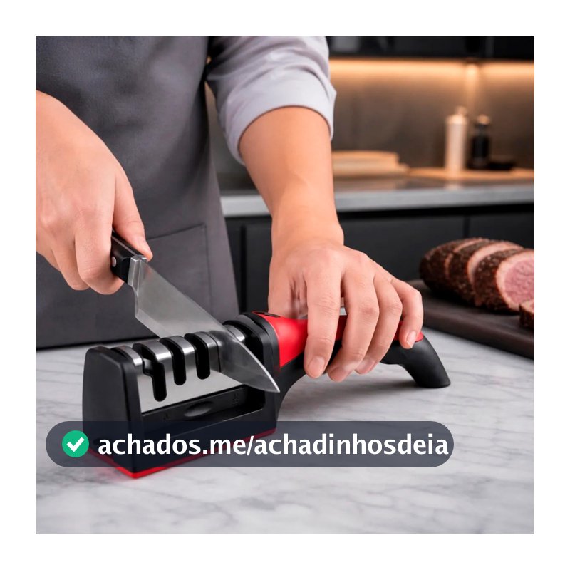 Afiador Amolador de Facas e Tesouras 4 em 1 Profissional com 4 Estágios Aço Inox Uso Diário