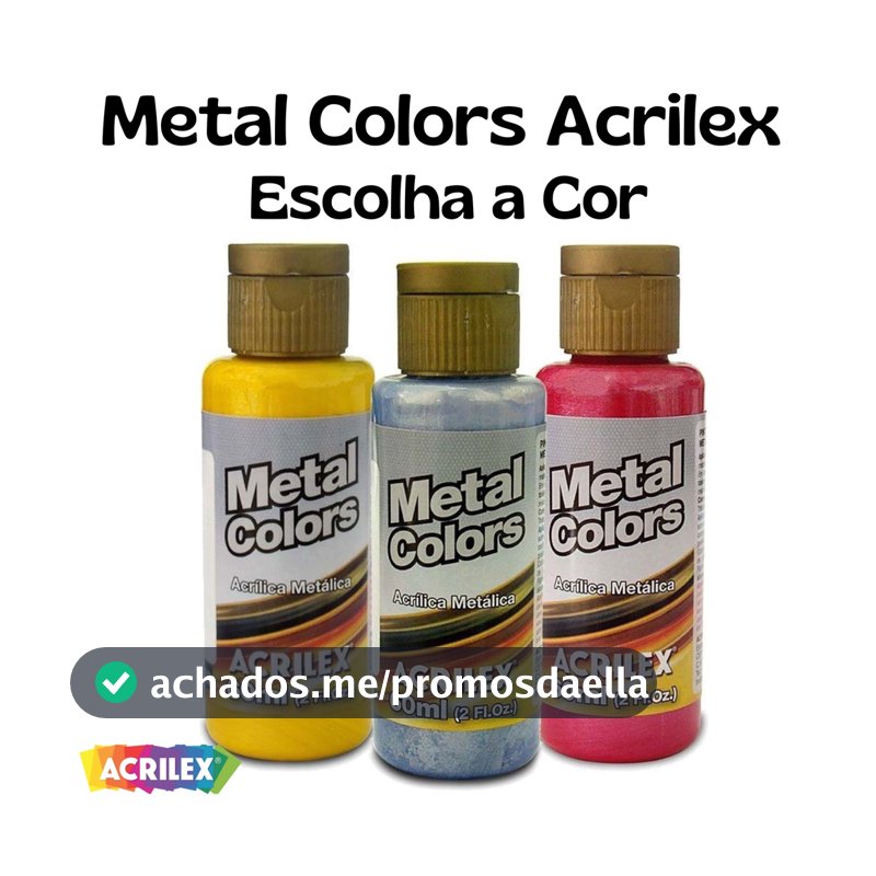 Tinta Acrílica Metálica Metal Colors 60ml Acrilex