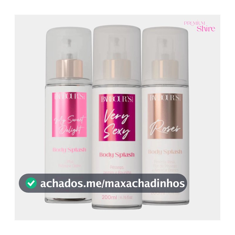 Kit 3 Body Splash Delight Very Sexy Roses 200ml Barbours