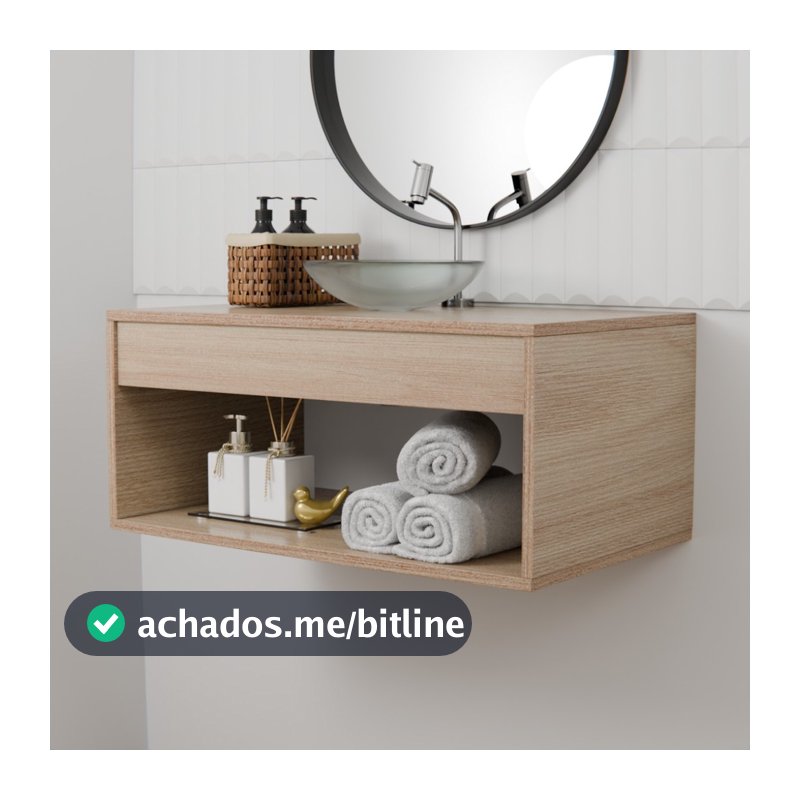Gabinete Banheiro Armário 60CM Com Cuba Transparente MDF/MDP PROMOÇÃO