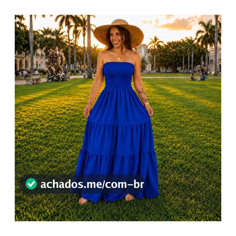 Vestido Longo Tomara Tecido Duna Lisa  Estampado  Frente y Costas Elastec Vermelho, Branco E Amarelo