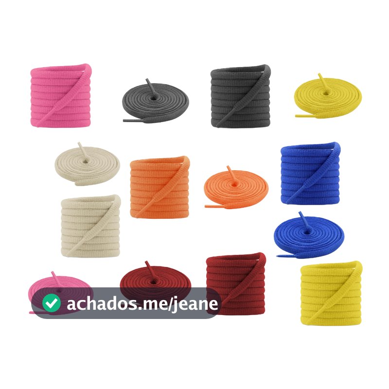 Cadarço Oval Ténis 70cm, 90cm, 120cm e 150cm (1 Par) Diversas Cores