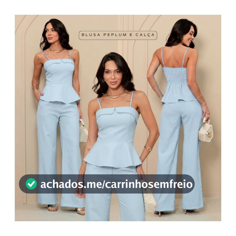 Conjunto Cropped e Calça Alfaiataria Premium Tamanho P M G Conjuntos Femininos