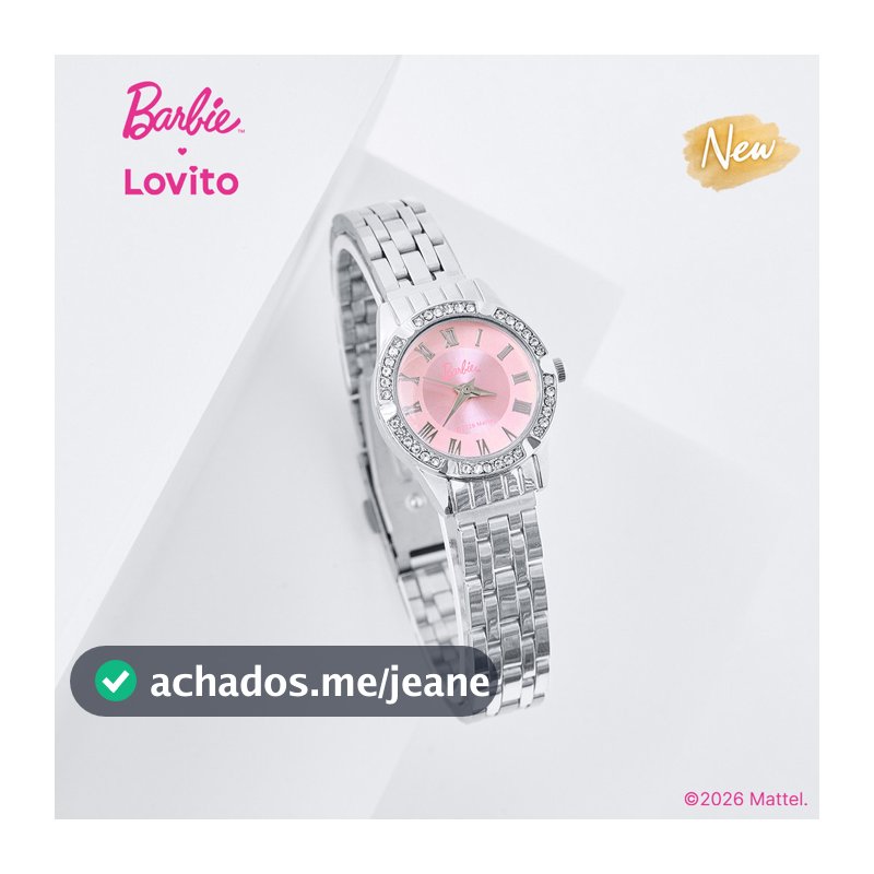 (New Arrival) Barbie™ X Lovito Relógio De Quartzo Com Corrente Elegante QWBL6PAD047