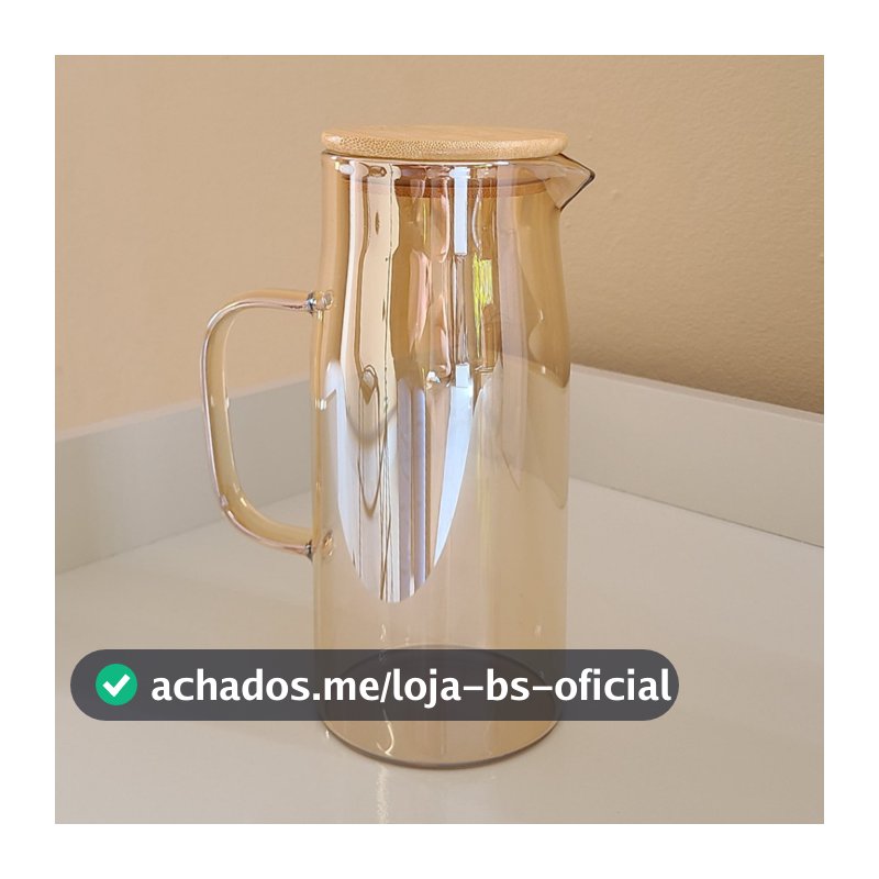 Jarra de Vidro 1 Litro Âmbar e Transparente com Tampa de Bambu Jarra de Vidro Borossilicato