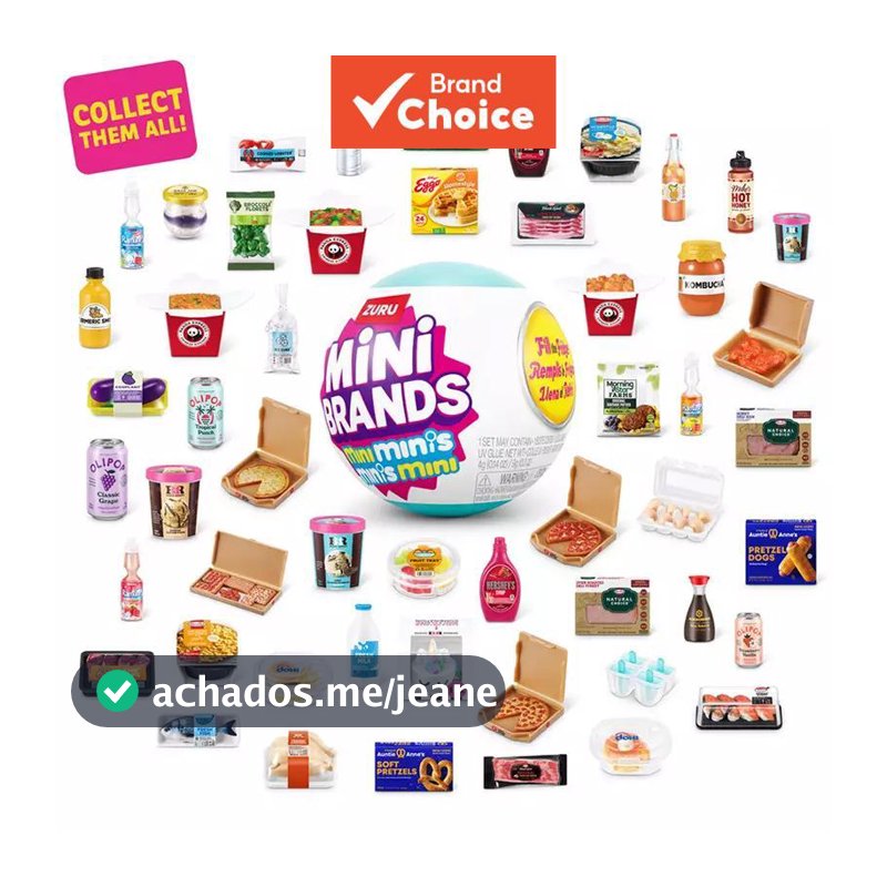 Mini Brands Fill The Fridge Minis Série 1 da ZURU, pacote de itens surpresa, réplica em miniatura, colecionável