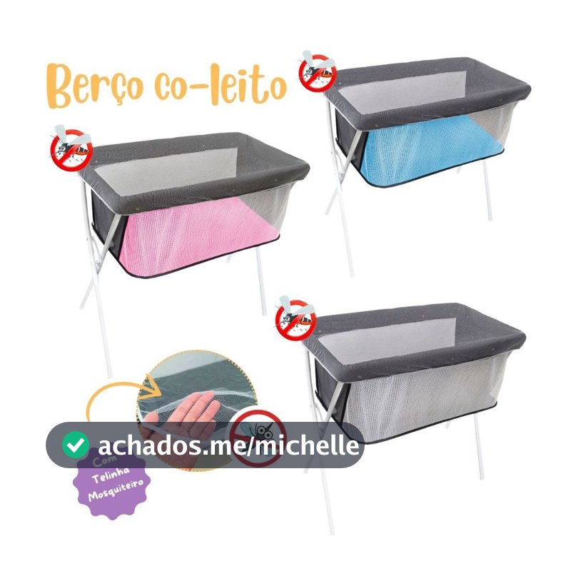 Berço Portátil Moises Co-Leito Infantil Recém-Nascido Bebê Com Mosquiteiro Até 9kg "Scorpion"
