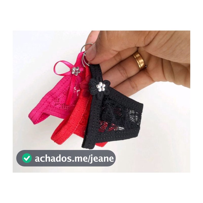 Chaveiro Mimo em Formato Calcinha Renda Kit 10 Peças Revenda Promoção