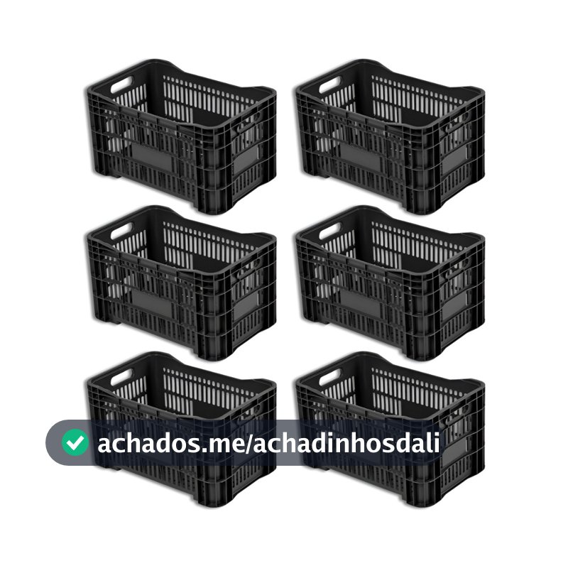 Caixas Plásticas Hortifrúti Agrícola 52 Litros Vazada Mercado Feira Organizacao