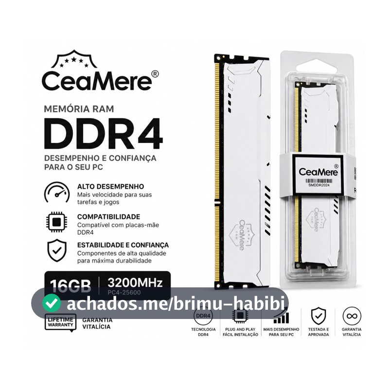 Memória RAM DDR4 16GB / 8GB 3200MHz / 2666MHz Desktop PC 288PIN 1.2V CeaMere Alta Performance
