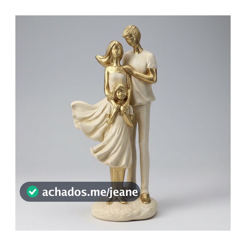Escultura Estatua Família com Menina – Amor União Paz Presente Decoração Carinho em Cada Detalhe