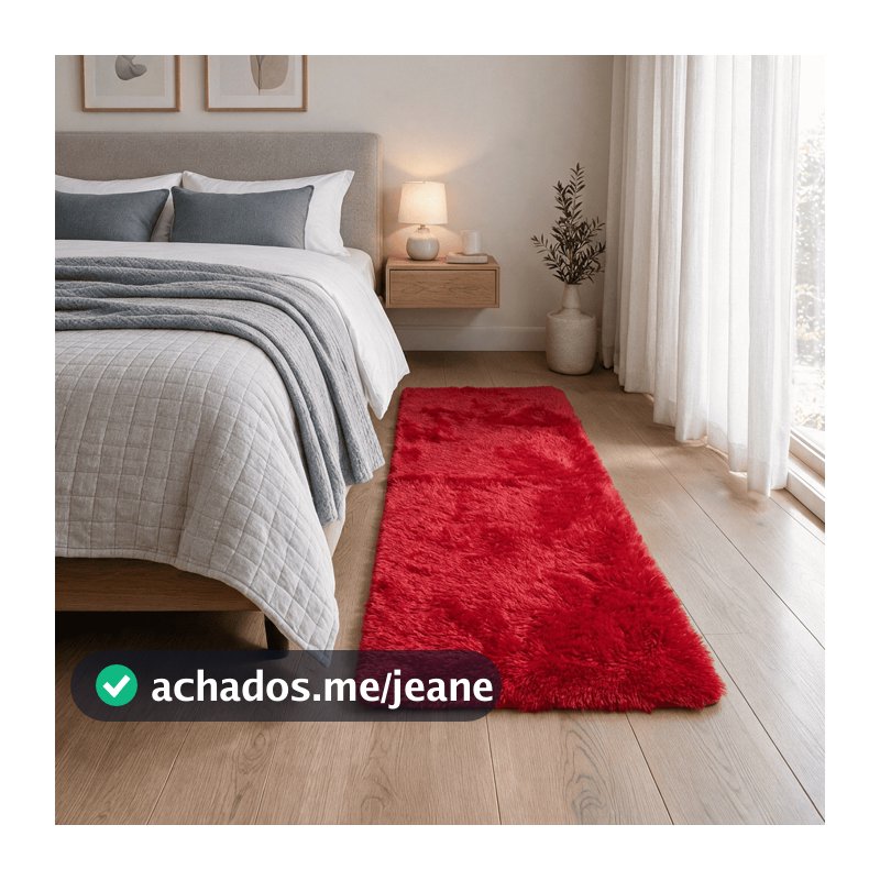 Tapete Passadeira 1,00 x 0,60 Corredor Quarto Sala Beira de Cama Felpudo Peludo