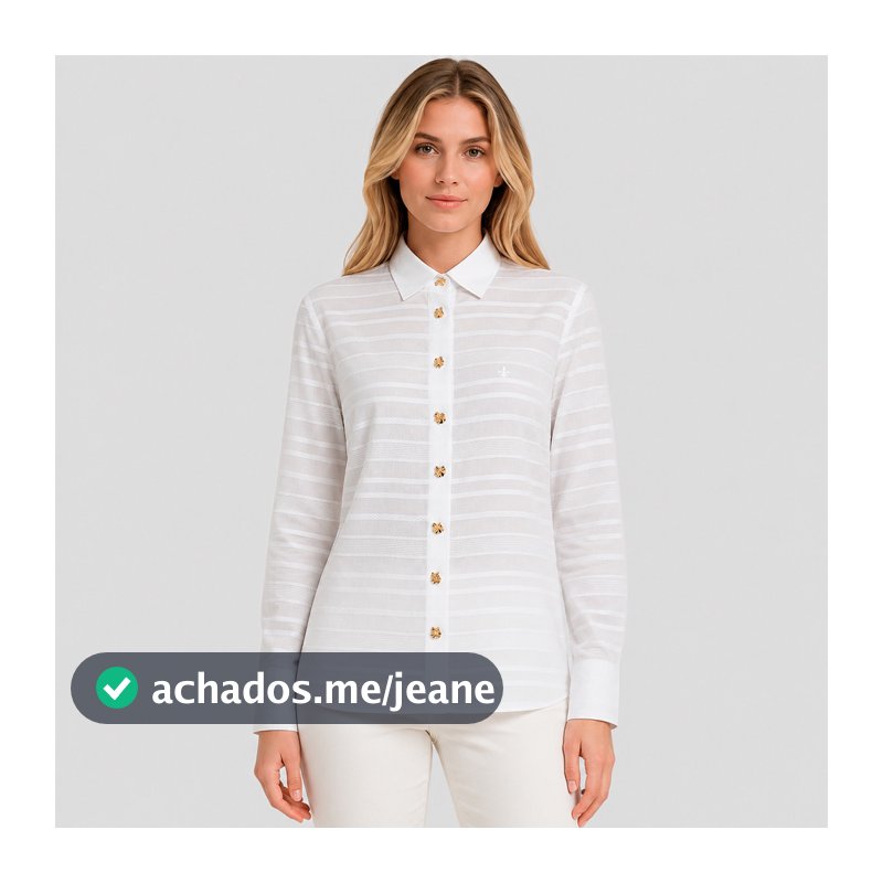 Camisa Dudalina Regular Maquinetada Pr27 Off White Feminino