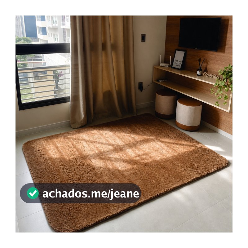 Tapete Felpudo Peludo Macio Tipo Pele de Coelho Antiderrapante Para Sala e Quarto Grande Luxo