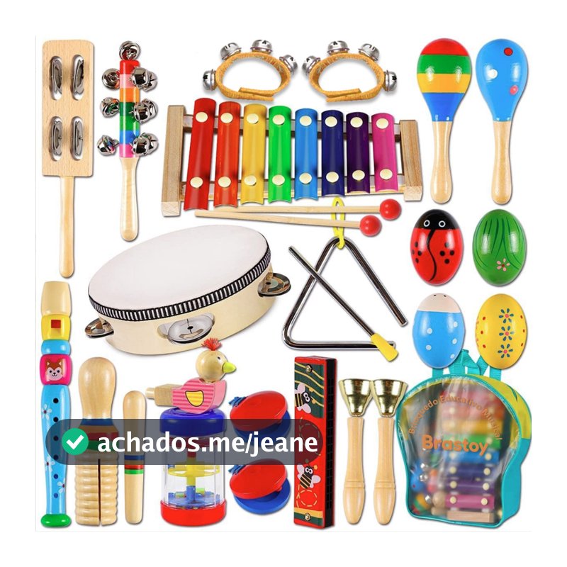 Brastoy Conjunto De Instrumentos Musicais De Percussão Infantil Brinquedos Educativos Musicais