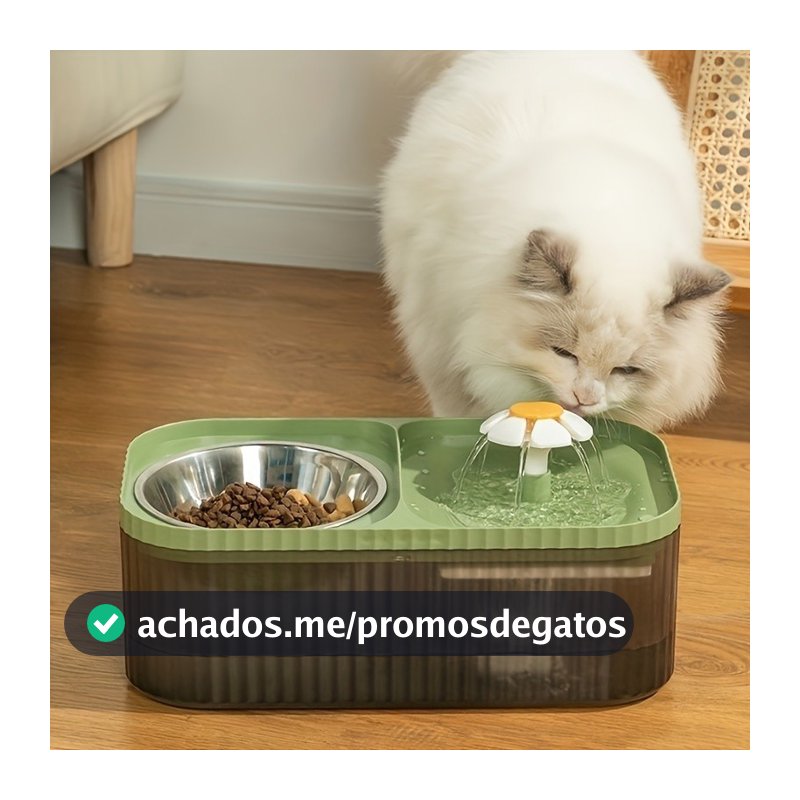 Fonte Bebedouro e Comedouro Para Gatos E Cães Automático 3 Litros