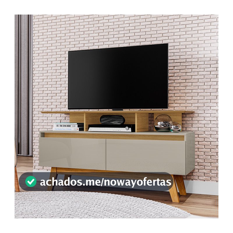 Rack Sala Rubi 1.2 para TV até 50 2 Portas Pé Madeira Macica