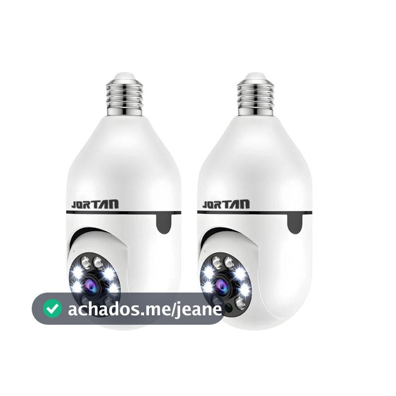 Kit 2 Mini IP Câmera de Segurança Wi-fi Branco com Áudio Bidirecional Visão Noturna e Sensor de Movimento - YOOSEE