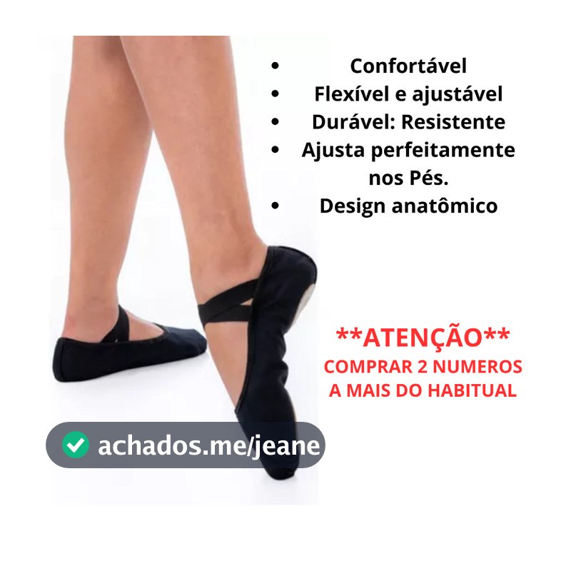 Sapatilha Ballet Meia Ponta Tecido Elástico Duplo X, Sapatilha Ballet sola Dividida meia ponta, N 24 ao 43, Super Oferta