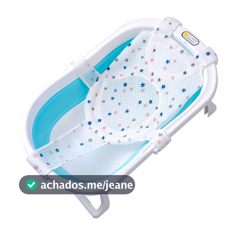 Rede de Proteção Infantil Bebê para Banheira Rosa Azul