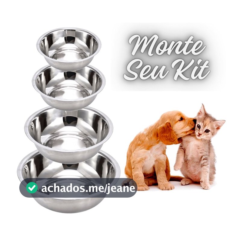 Vasilha Comedouro pote tigela inox para cães e gatos pet cachorro