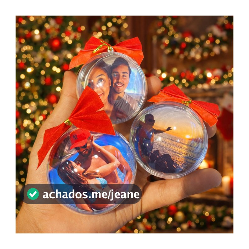 Kit Bolas de Natal Com Foto Personalizada