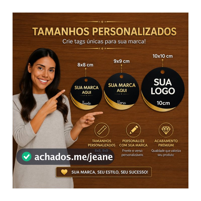 Tag Redonda Personalizada Frente e Verso Alta Qualidade para Lembrancinhas Brindes e Produtos