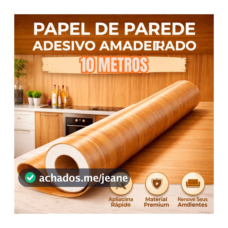Papel Adesivo Parede 10m Magno Antimofo Impermeável Sala Quarto Lavável Cozinha Resistente a Calor