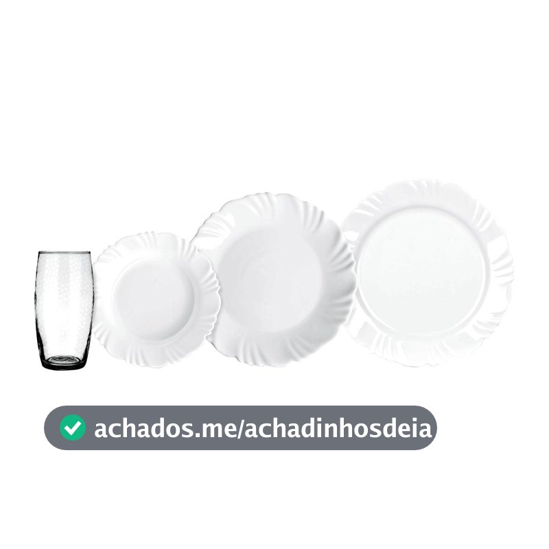 Aparelho de Jantar 16 Peças Duralex Pétala com Copos 430ml