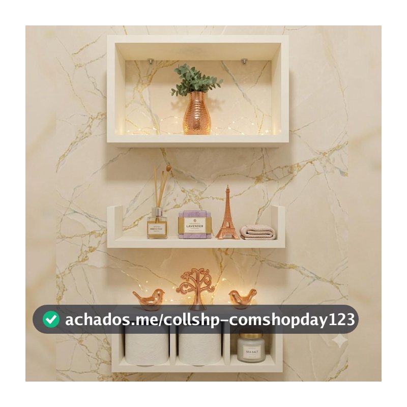 Prateleiras para Banheiro Organizador kit 3 Branco 100% Mdf