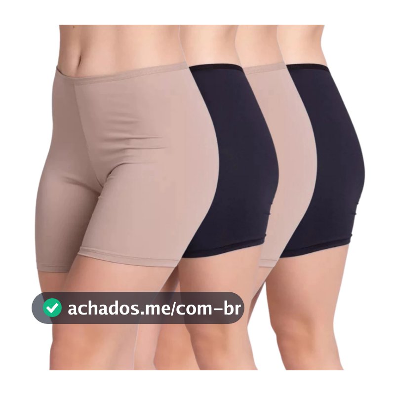 Kit 4 ou 2 Short Feminino Anagua Segunda Pele Segura Barriga Não Marca Indicado Roupa Roupas Adulto