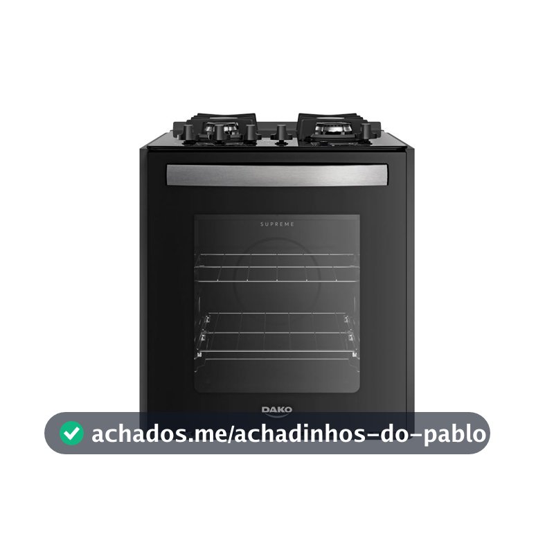 Fogão 4 Bocas de Embutir  Dako Supreme Mesa de Vidro Bivolt