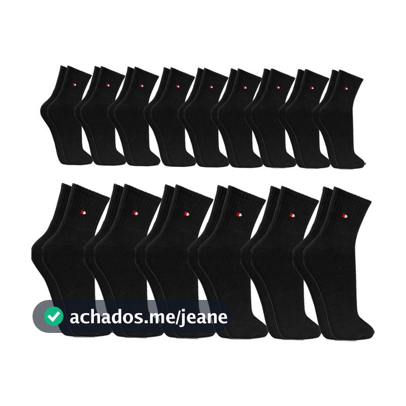Kit 15 Pares Meias Sport Algodão Cano Alto Sandrini Conforto