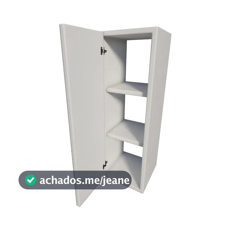 Nicho Armário Suspenso MDP Branco 60x20x20cm 3 Divisórias Com Porta Organizador Parede Multiuso