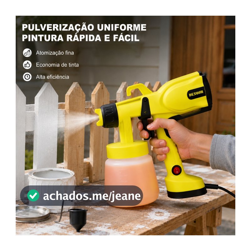 Pistola De Pintura Pulverizadora Elétrica 800W 800ML Viscosidade máxima 80 DIN-Secs 38,000 RPM
