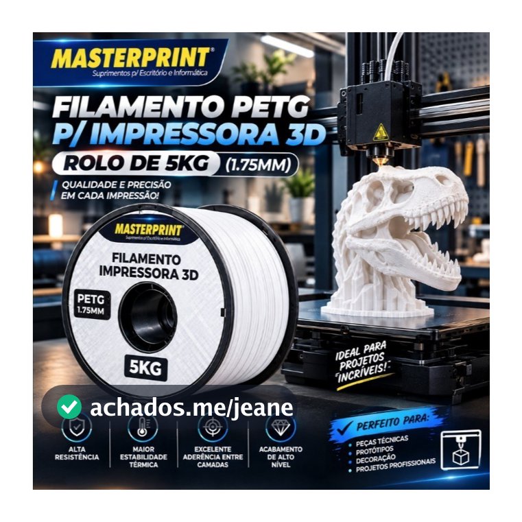 Filamento PETG 5KG Impressão 3D 1.75mm - MASTERPRINT