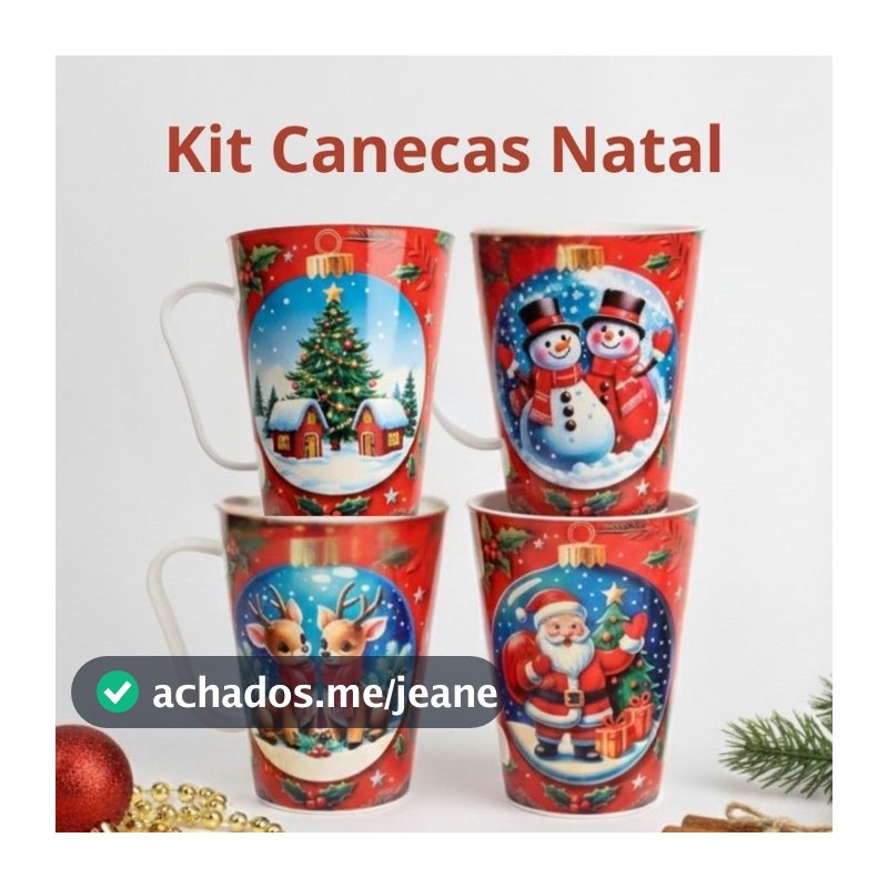 KIT C/ATÉ 48 CANECAS PLÁSTICAS 430ML FELIZ NATAL, ESTAMPAS DE PAPAI NOEL, BONECO DE NEVE, ARVORE E RENA, PRESENTE