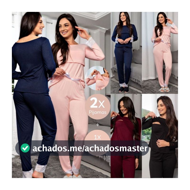 Kit 2 Pijamas De Amamentação Para Gestantes Pós Parto